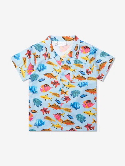 Rachel Riley Kids' Tropical Fish-print Shirt In Multicoloured