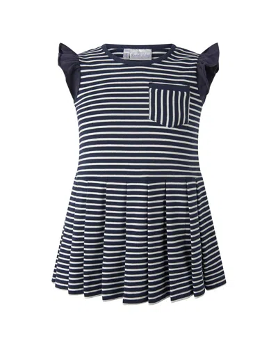 Rachel Riley Breton Tennis Dress In Blue