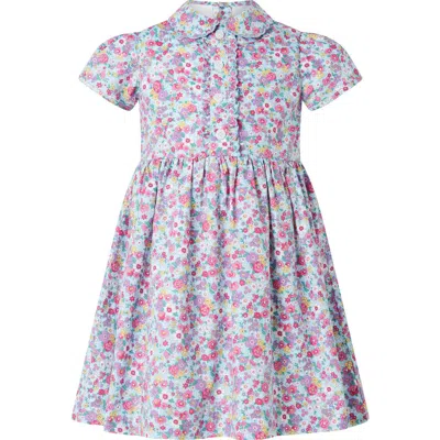 Rachel Riley Kids'  Candy Floral Half Button-front Dress In Pink