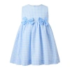 Rachel Riley Check Bow Dress In Blue