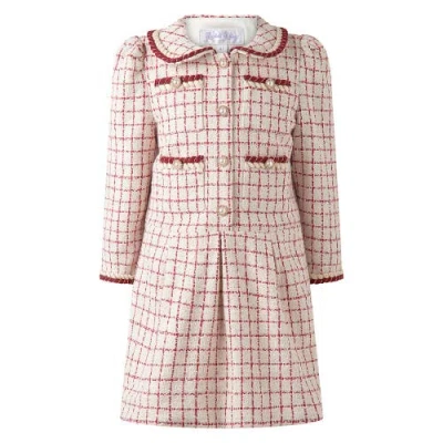 Rachel Riley Kids'  Check Tweed Dress In Neutral