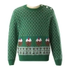 Rachel Riley Christmas Pudding Sweater In Green