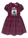 Rachel Riley Christmas Tree Checked Dress In Red