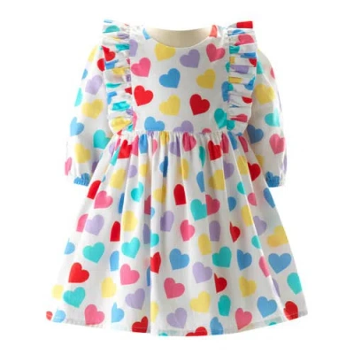 Rachel Riley Babies'  Confetti Heart Frill Dress & Bloomers In Pink