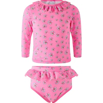Rachel Riley Kids'  Daisy Rashguard Set In Pink