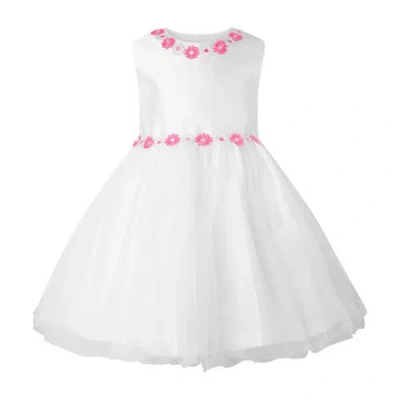 Rachel Riley Kids'  Daisy Tulle Dress In White