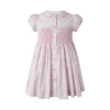 Rachel Riley Girl's Ditsy Smocked Button-front Dress And Bloomers Set In Pink
