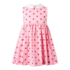 Rachel Riley Kids'  Dot Peter Pan Collar Dress In Pink