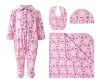 Rachel Riley Eloise Candy Babygro Gift Set In Pink