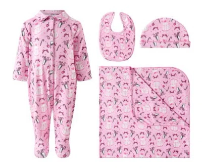 Rachel Riley Eloise Candy Babygro Gift Set In Pink