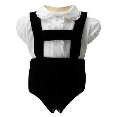 Rachel Riley Babies'  Eloise Infant Silk Velvet Romper Set