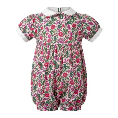 Rachel Riley Floral Button-front Babysuit In Multi