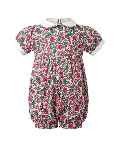 Rachel Riley Floral Button-front Babysuit In Multi