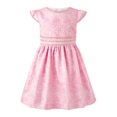 Rachel Riley Kids'  Floral Damask Dress In Pink