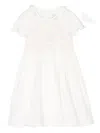 Rachel Riley Floral-embroidery Short-sleeve Dress In White
