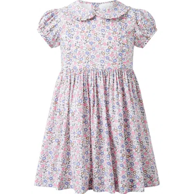 Rachel Riley Kids'  Floral Frill Front Dress In Pink