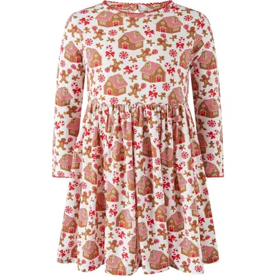 Rachel Riley Kids'  Gingerbread Jersey Dress In Red