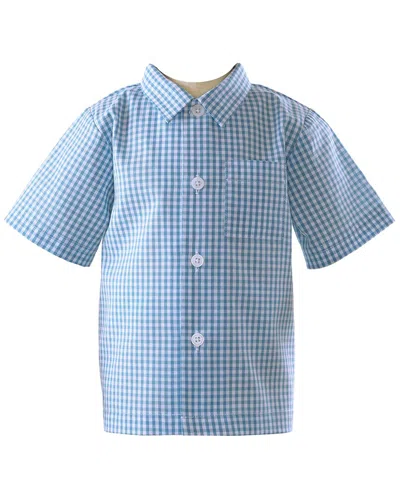 Rachel Riley Gingham Button-down Shirt In Blue