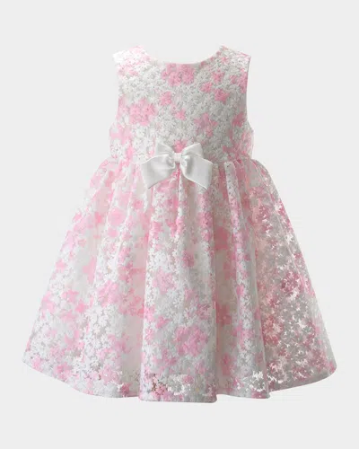 Rachel Riley Kids' Girl's Blossom Organza Midi Dress In Pink
