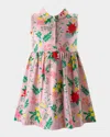 Rachel Riley Girls' Botanical Floral Jersey Dress - Little Kid, Big Kid In Pink