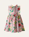 Rachel Riley Girls' Botanical Floral Jersey Dress - Little Kid, Big Kid In Pink