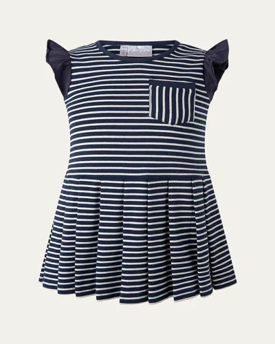 RACHEL RILEY GIRL'S BRETON STRIPED TENNIS DRESS