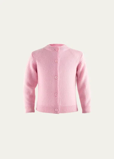 Rachel Riley Kids' Girl's Cashmere Cardigan In Pink