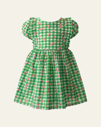 RACHEL RILEY GIRL'S CHERRY CHECK PUFF-SLEEVE DRESS