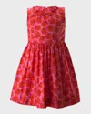 Rachel Riley Girl's Classic Rose-print Sleeveless Dress In Multi