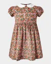 Rachel Riley Girl's Clementine-print A-line Dress In Orange