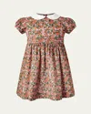 Rachel Riley Girl's Clementine-print A-line Dress In Orange