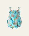 Rachel Riley Girl's Coral Reef Bubble Romper In Blue