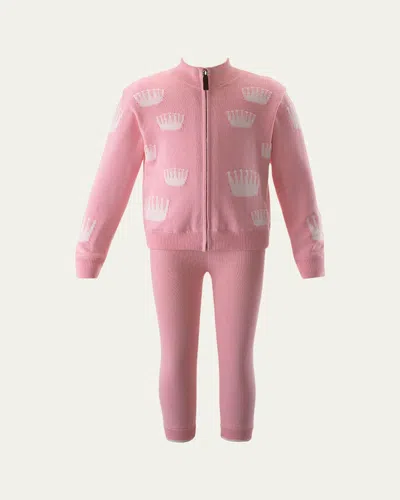 RACHEL RILEY GIRL'S CROWN INTARSIA TWO-PIECE SET