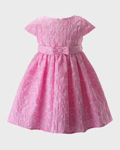 Rachel Riley Kids' Girl's Daisy Damask Party Dress In Pink
