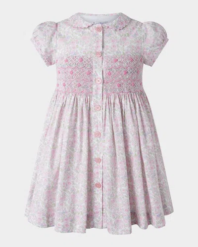 RACHEL RILEY GIRL'S DITSY FLORAL-PRINT SMOCKED DRESS