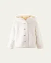 Rachel Riley Girl's Faux Fur Button Front Coat In White