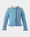 Rachel Riley Girl's Frill Cardigan In Blue