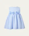 Rachel Riley Check Bow Dress In Blue