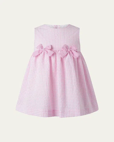 RACHEL RILEY GIRL'S GINGHAM-PRINT BOW DRESS W/ BLOOMERS
