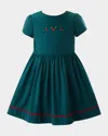 Rachel Riley Girl's Holly Embroidered Dress In Green