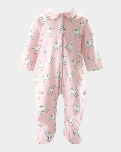 Rachel Riley Babies' Girl's Lamb Printed Footie In Pink