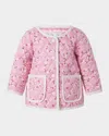 Rachel Riley Mini Daisy Bias Trim Jacket In Pink