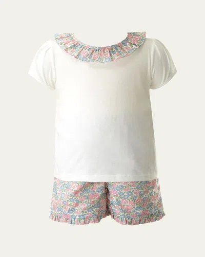 RACHEL RILEY GIRL'S PASTEL FLORAL TOP AND SHORTS SET
