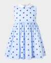 Rachel Riley Dot Peter Pan Collar Dress In Blue