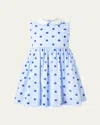 Rachel Riley Dot Peter Pan Collar Dress In Blue