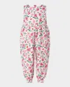 Rachel Riley Girl's Posy Floral Sleeveless Jumpsuit In Pink