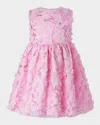 Rachel Riley Girl's Rose Applique Party Dress In Pink