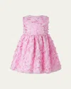 Rachel Riley Girl's Rose Applique Party Dress In Pink