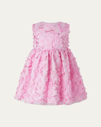 RACHEL RILEY GIRL'S ROSE APPLIQUE PARTY DRESS