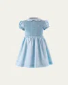 Rachel Riley Girl's Rose Smocked Dress In Blue